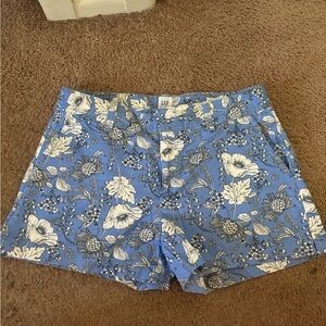GAP Blue and White Shorts Floral Pattern